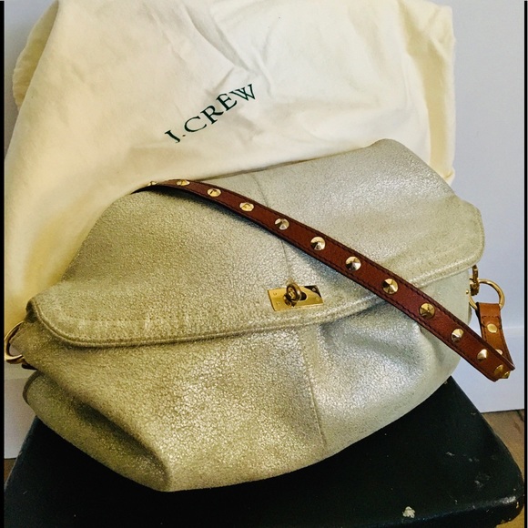 J. Crew Handbags - J. Crew  Hobo Bag in Metallic w/Gold Accents